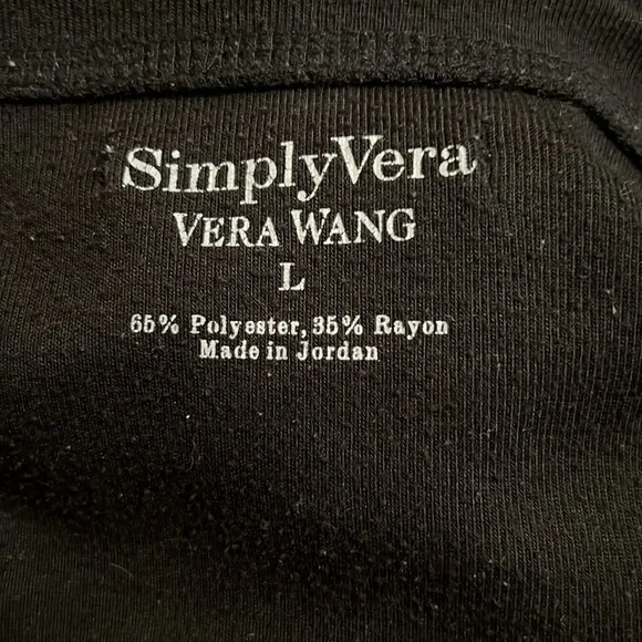 Simply Vera VERA WANG Women’s Black Large long sleeve pullover top - Picture 4 of 6